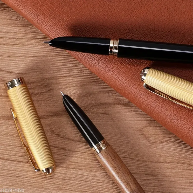 Jinhao 85 Fountain Pen Iridium Gold  F 0.5mm Nib Natural High-grade Wood Ink Pen Luxury Stationery Office School Writing