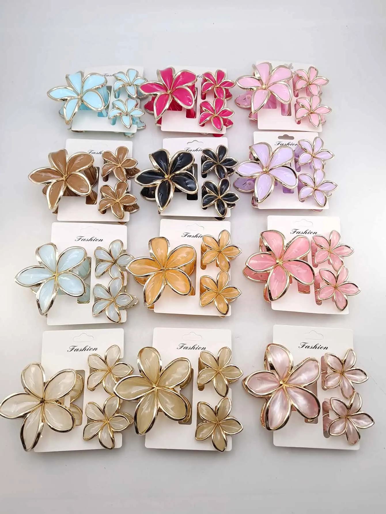 3/9 Teile/satz Blume Haar Clips Frauen Strand Urlaub Haar Klaue Stilvolle Shopping Kopfbedeckungen Weibliche Haar Zubehör – Detail 1