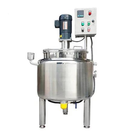 

200L Stainless Steel Chemical Blending Cream Jacketed Electric Heating Mixer Tank With Agitator for Liquid Shampoo
