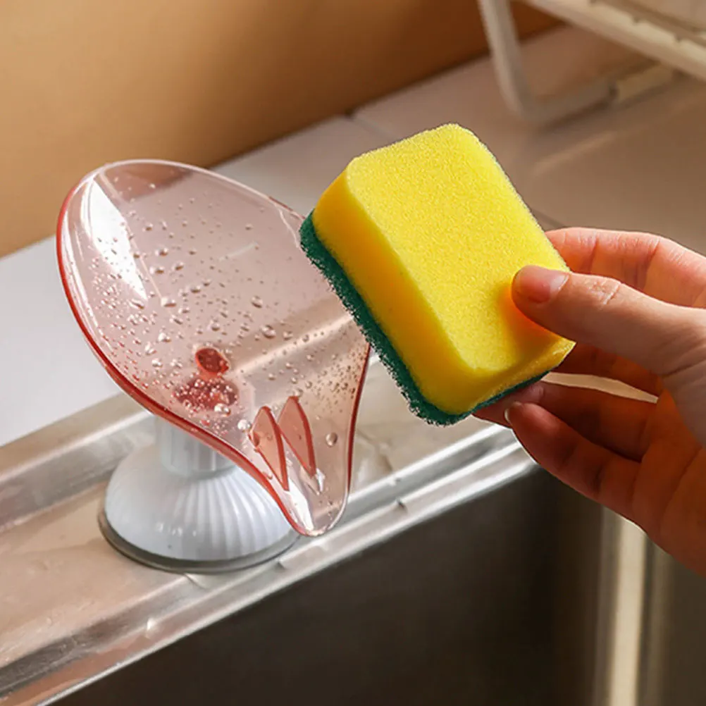 

Movable Suction Cup Dish Holder for Bathroom Kitchen Shower Storage Drying Tray Bar Soap Organizer Non-Metal Portable Soap Box
