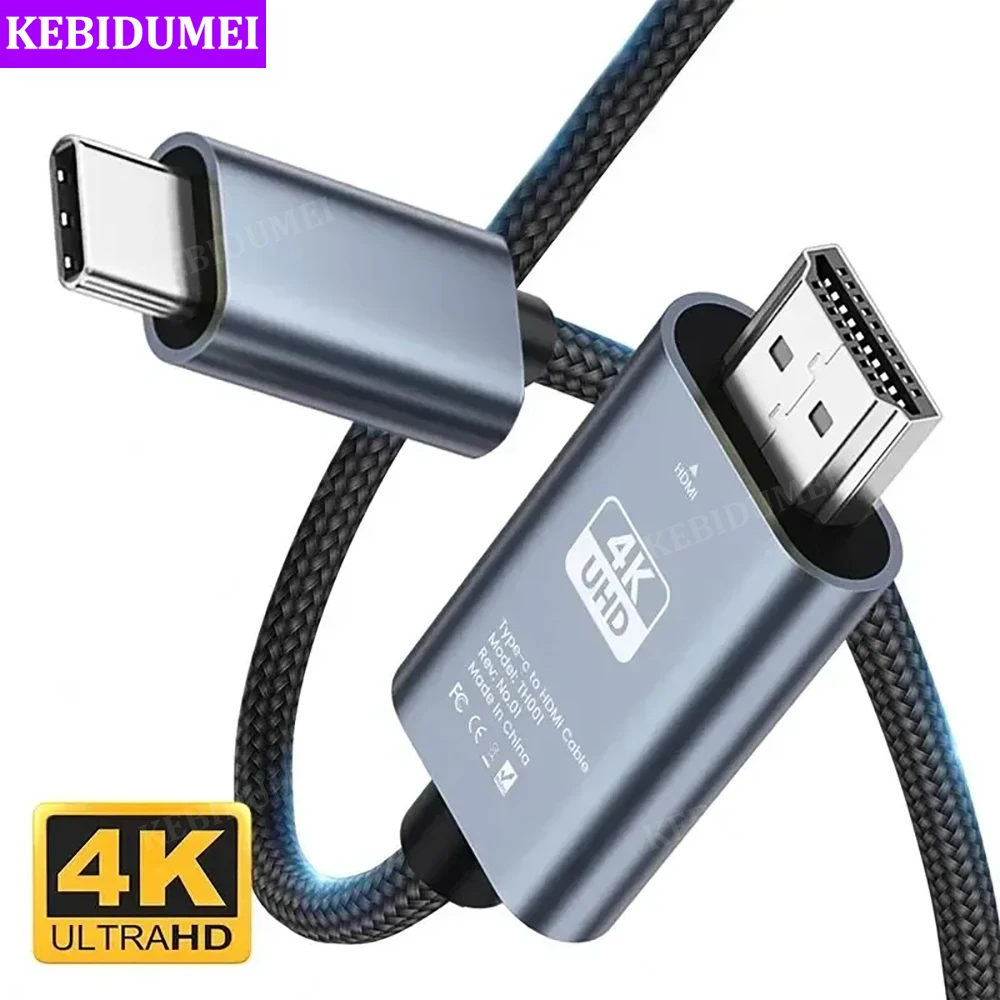 HDMI-Kabel 4K 60Hz HDTV-Video-Konvertierungskabel USB-C-Kabel Typ C auf HDMI-Kabel mit gleichem Bildschirm TV-Computer-Bildschirm-Projektionskabel