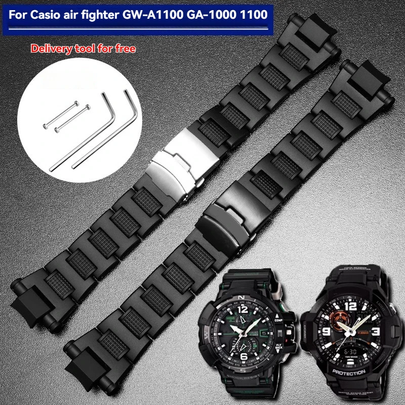 Для Casio G-Shock Strap Series GW-A1100 A1000 GW-4000 GA1000 GA-1000 1100, пластиковый стальной браслет, высококачественный мужской ремешок для часов