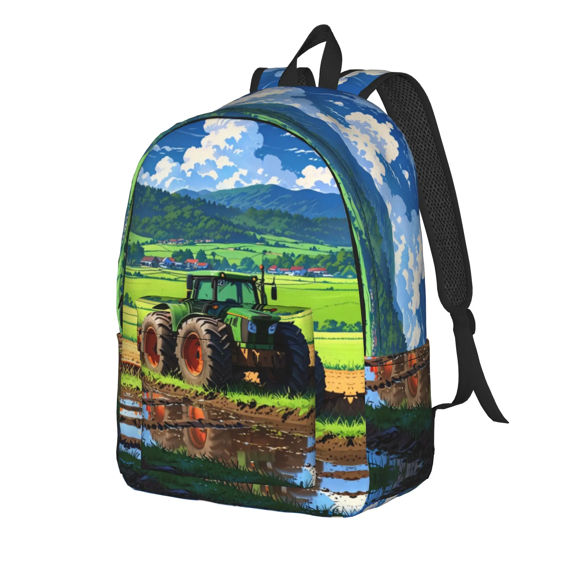 Tractors Farm Vehicles Backpack  Workout Backpacks Unisex Kawaii High School Bags Design Large Rucksack