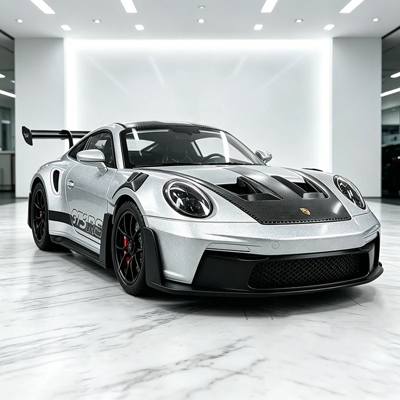 NEU 1:24 911 GT3 RS Supersportwagen Modellauto aus Legierung mit Sound und Licht, Rückzieh-Automodell, Sammlerstück, Geburtstagsgeschenk