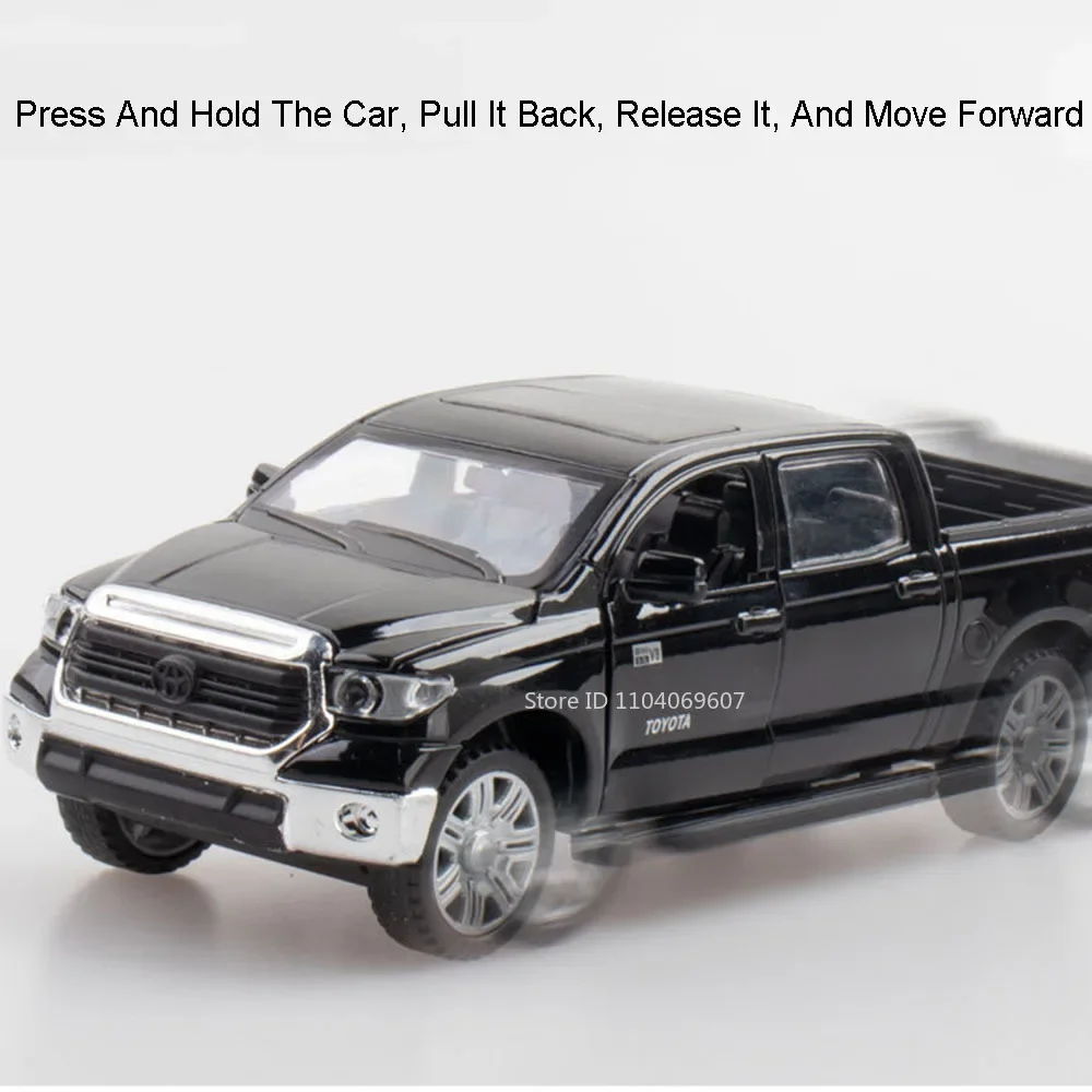 Tundra – modèle de voiture Miniature en alliage moulé sous pression, camionnette, 4 portes ouvertes, son et lumière, véhicule tout-terrain, cadeaux pour enfants, 1:32