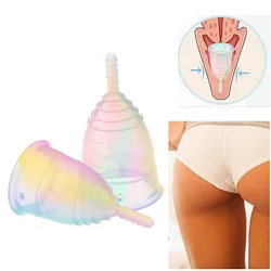 Portable Menstrual Cup Medical Silicone Leak-proof Lady Women Menstrual Period Cup Storage Case Reusable Period Cup Health Care