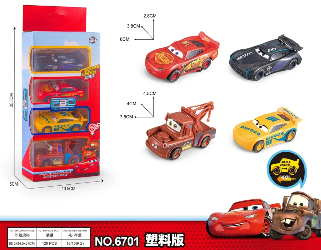 Disney Pixar Cars tout-terrain véhicule à rappel ensemble de jouets alliage foudre McQueen modèle voiture véhicule de jeu cadeau éducatif pour les enfants