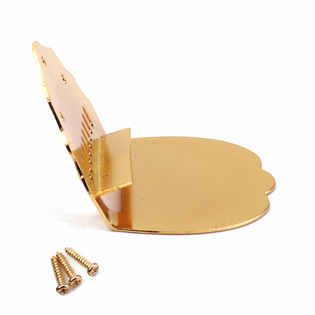 

Pull Plate Guitar Tailpiece with Screws and Cover Maker Triangle Plated 8-String Mandolin Part Replacement Arched