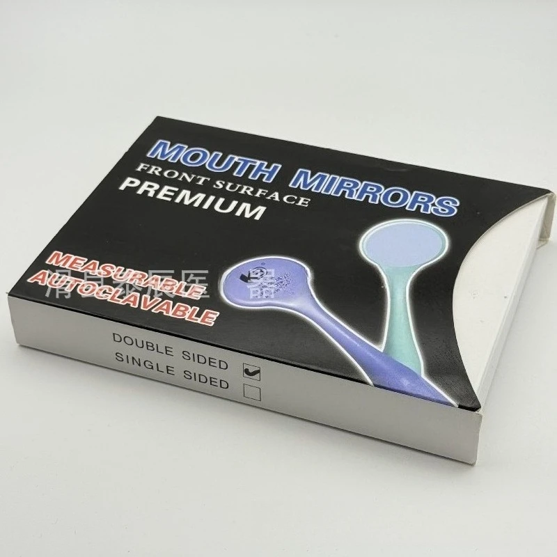 Color Plastic Single-sided/double-sided Mouth Mirrors, Stainless Steel Lenses, A Box of 10 Mirror-coated Mouth Mirrors s