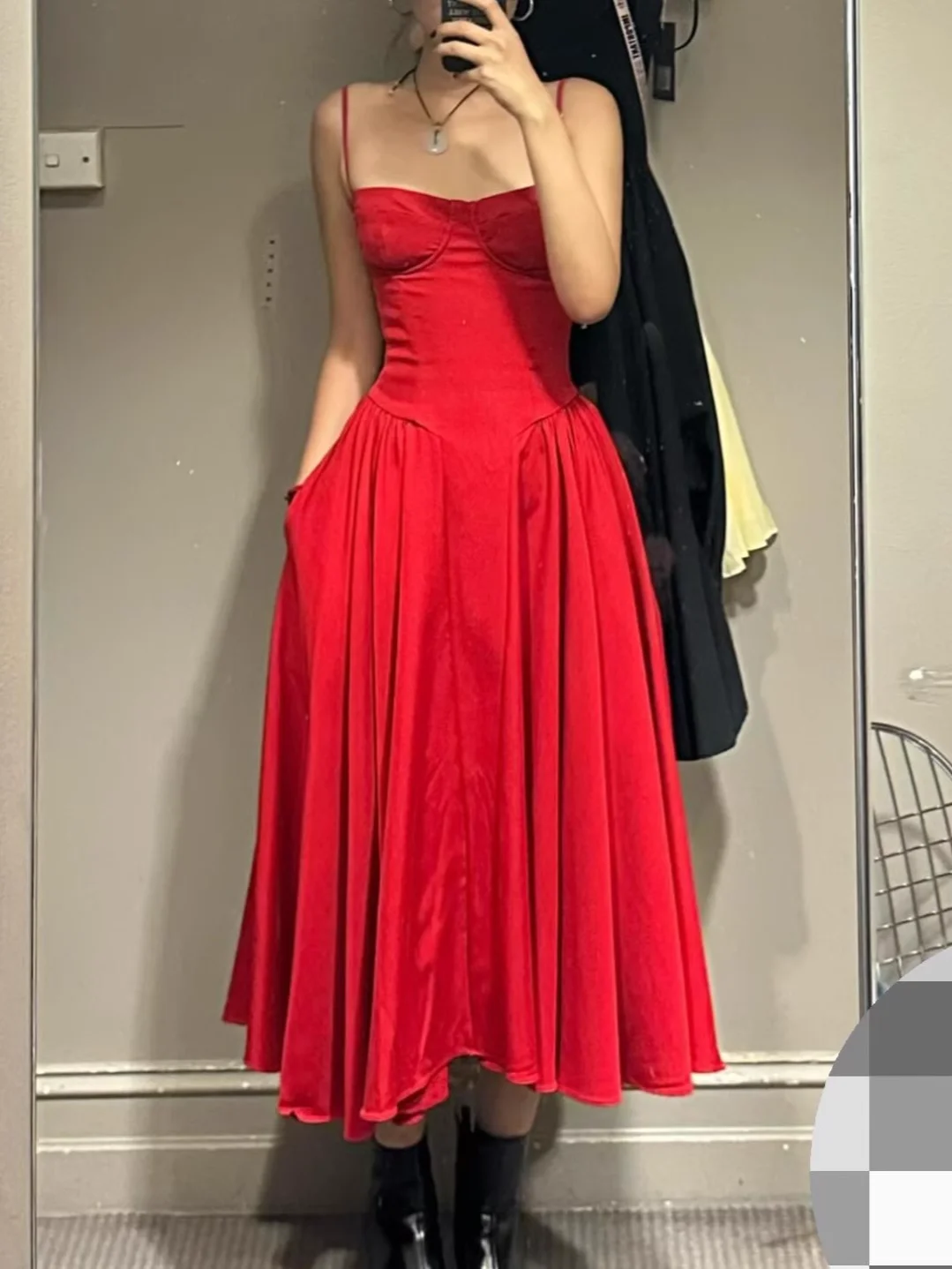 

Женское красное платье на бретельках без бретелек с высокой талией, однотонный элегантный женский халат