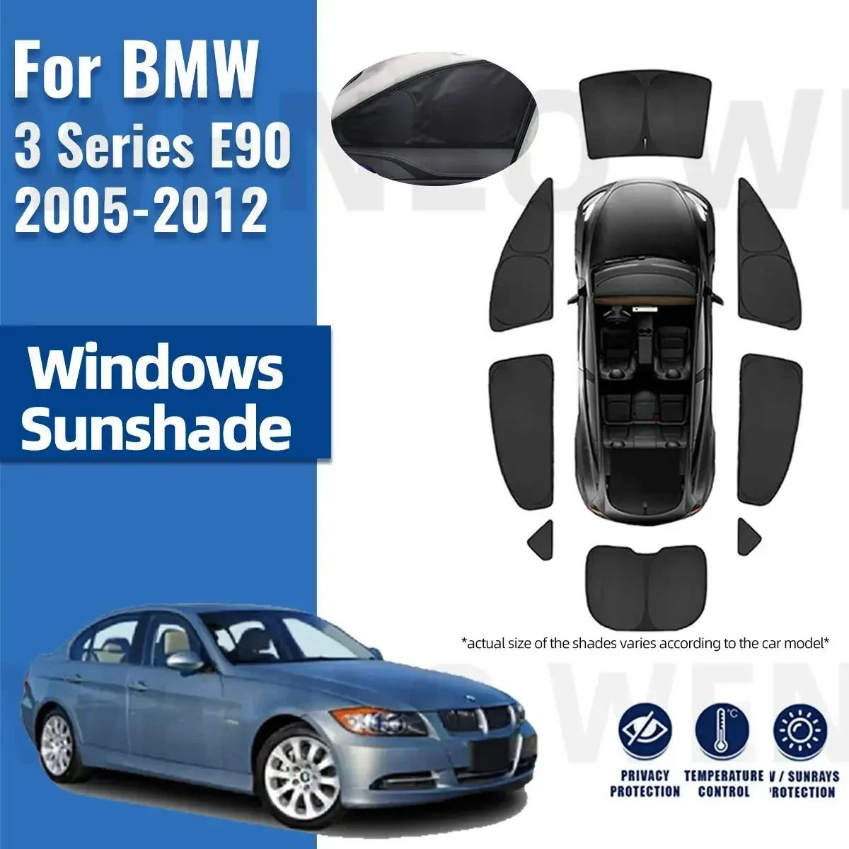 

For BMW 3 series E90 2005-2012 Full Cover Car Sunshade Visor Front Rear Windshield Frame Curtain Side Window Sun Shade