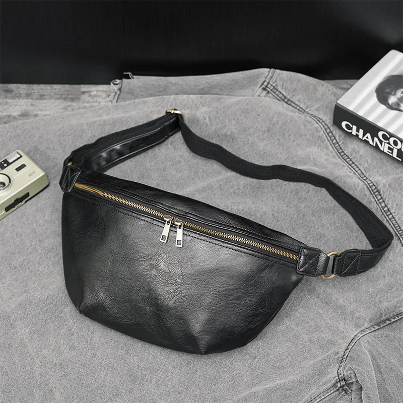 Vintage Fashion Men\'s Chest Bag Casual Waist Bags Men Single Shoulder Bag Sling Chest Bag Male Messenger Bag Crossbody Backpack