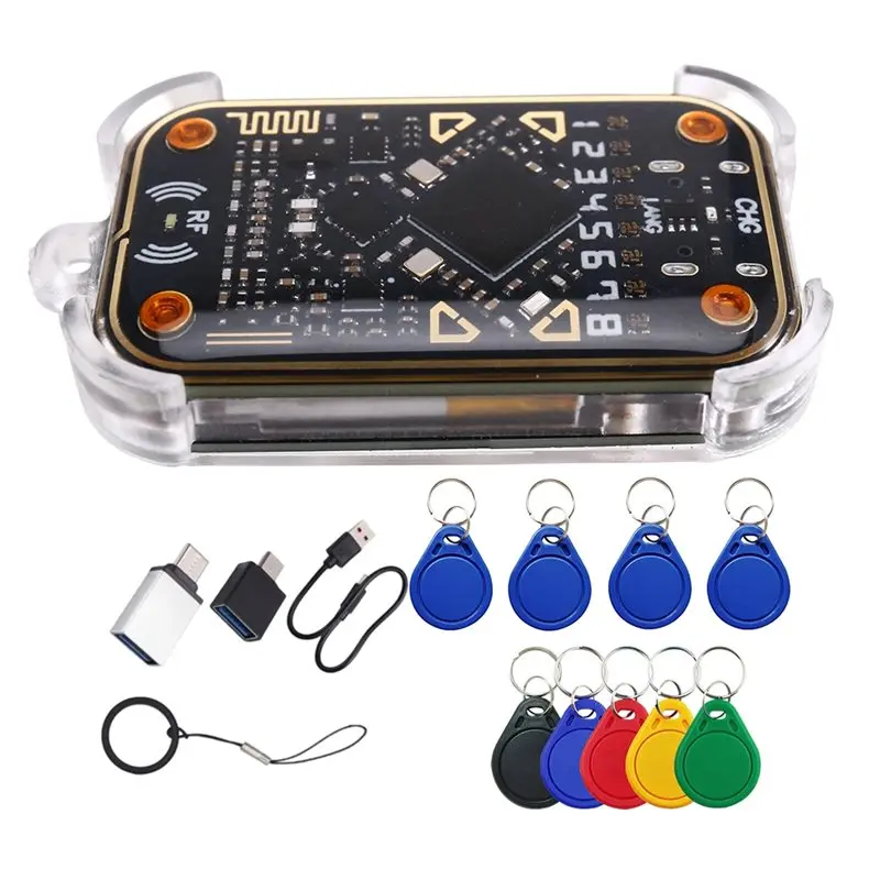 

B68C Chameleon V3.0 RFID Smart Chip Emulator Reader+9XUID Keychain 125Khz 13.56Mhz ID IC Smart Card Duplicator Tag Copyer