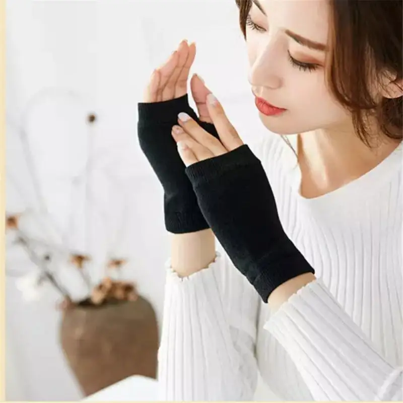 Women Short Fingerless Gloves Cosplay Mitten Unisex Oversleeve Arm Warmer Men's Fashion Warm Cuff Anime Gloves Cosplay Accessory