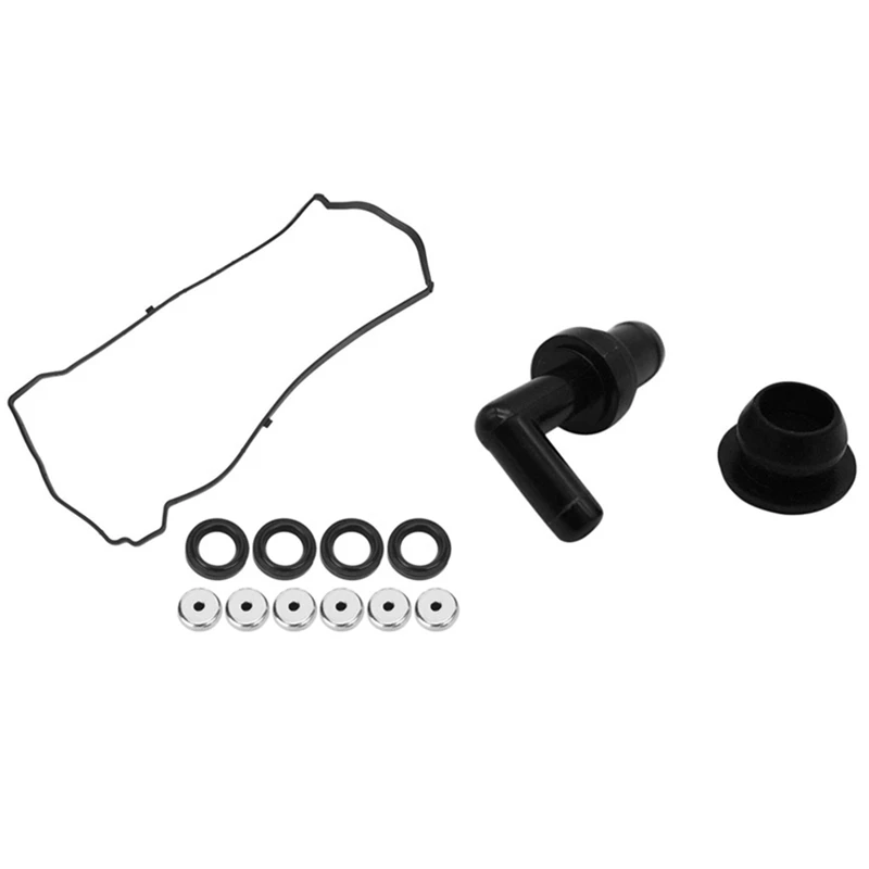 1 Set PCV Valve Cover Gasket Set 12030-PNC-000 & 1 Set Valve Kit Replacement For Honda ACCORD