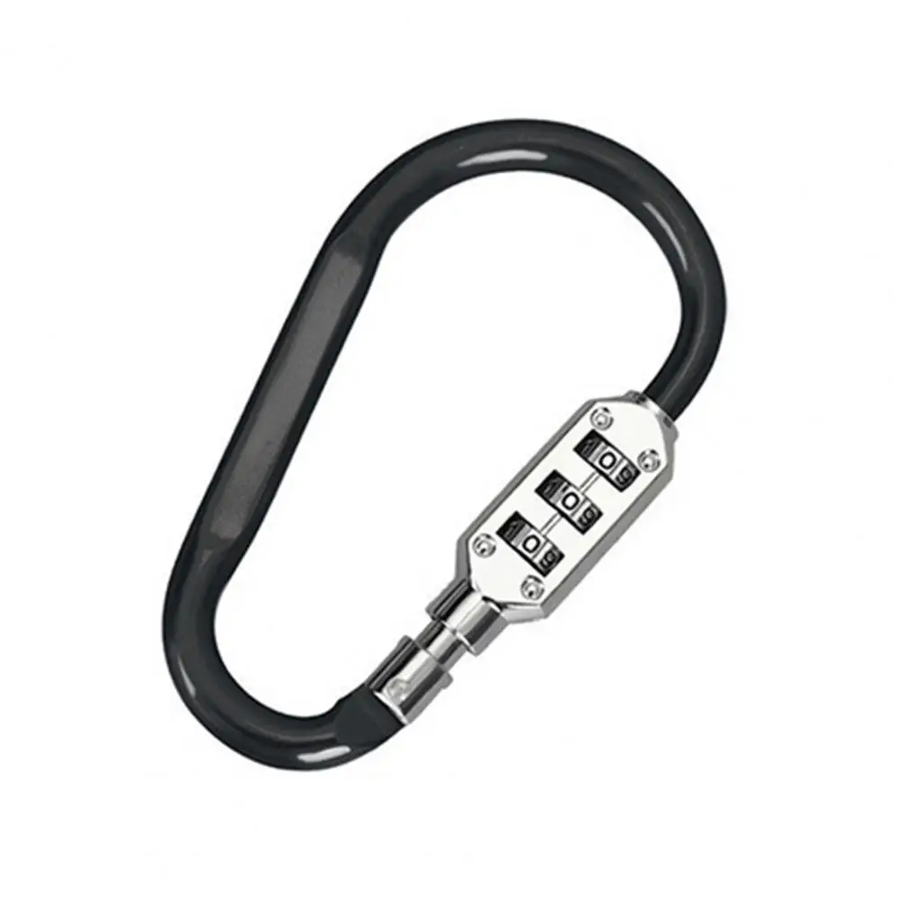 Bicycle Anti-theft Lock Carabiner Design Set Password Safety Aluminum Alloy Dazzling D-type Password Padlock Lock for Outdoor