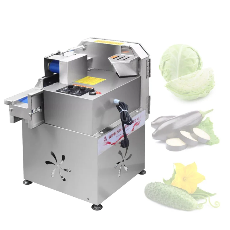 

Vegetable Cutting Machine Multi-functional Stainless Steel Dual Port Electric Vegetable Slicing Shredding Machine