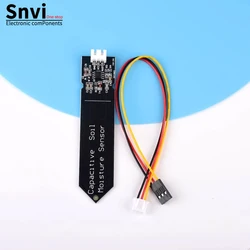 Capacitive Soil Moisture Sensor Module Not Easy to Corrode Wide Voltage Wire 3.3~5.5V Corrosion Resistant W/ Gravity