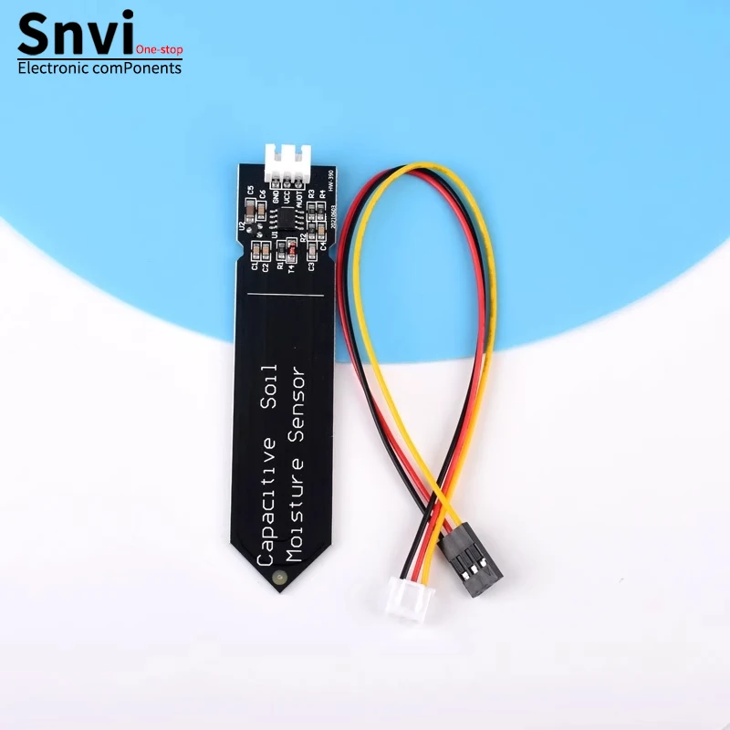 Capacitive Soil Moisture Sensor Module Not Easy to Corrode Wide Voltage Wire 3.3~5.5V Corrosion Resistant W/ Gravity