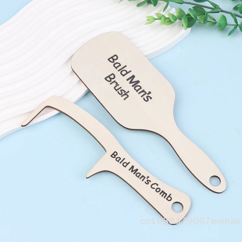 Funny Novelty Bald Man Hair Comb Grooming Tool Unique Head Polish Hairbrush Gag Gift for Men with Baldness Hairbrushes