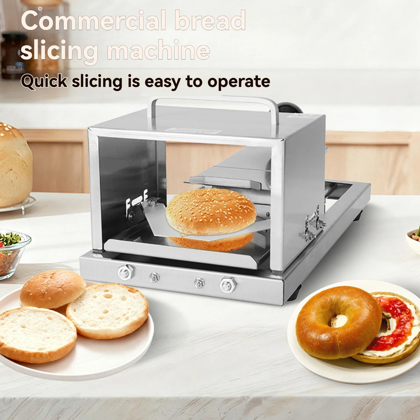 Commercial Bread Slicer - Cortador de Pan Manual Transfronterizo, Utensilios