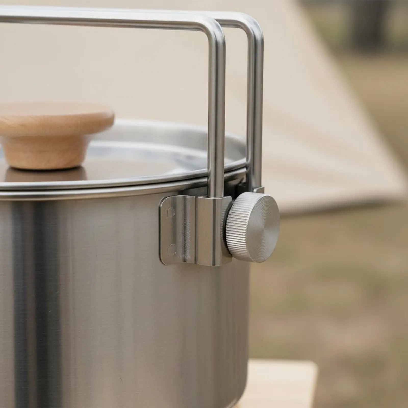 Stainless Steel Camping Pot Long-Lasting Portable Camping Pot Stainless Steel Cookware Kit Lightweight Outdoor Equipment