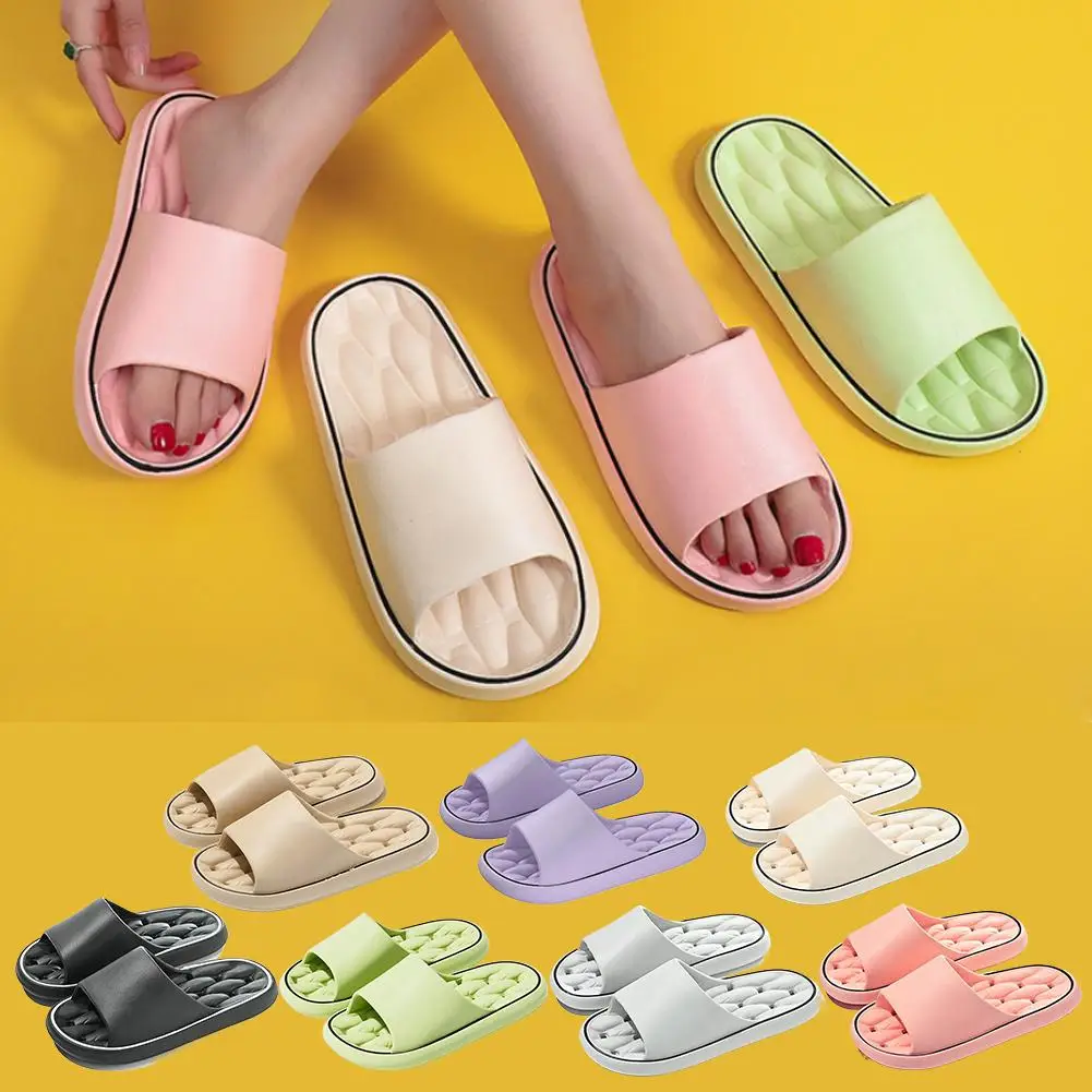 Unisex EVA Summer Slippers Ultra-Lightweight Couples Indoor Slides with Massage Nodes for Home Runs Small Recommend Size Up