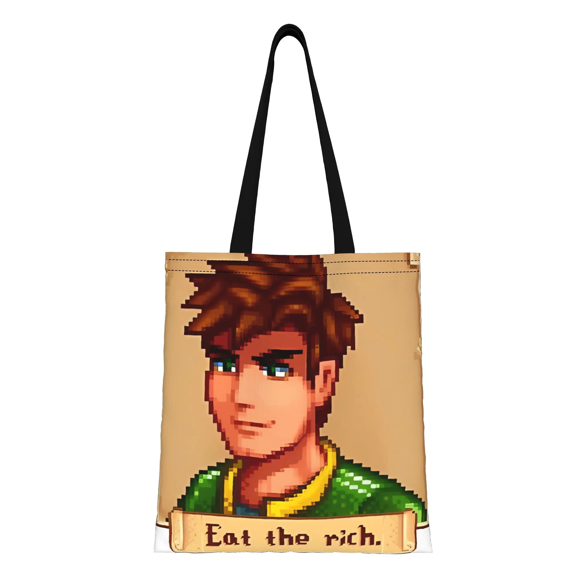 

stardew valley Alex Eat The Rich Canvas Woman Tote Bag for Shopping Travel Outdoor Heavy Duty Shoulder Handbag