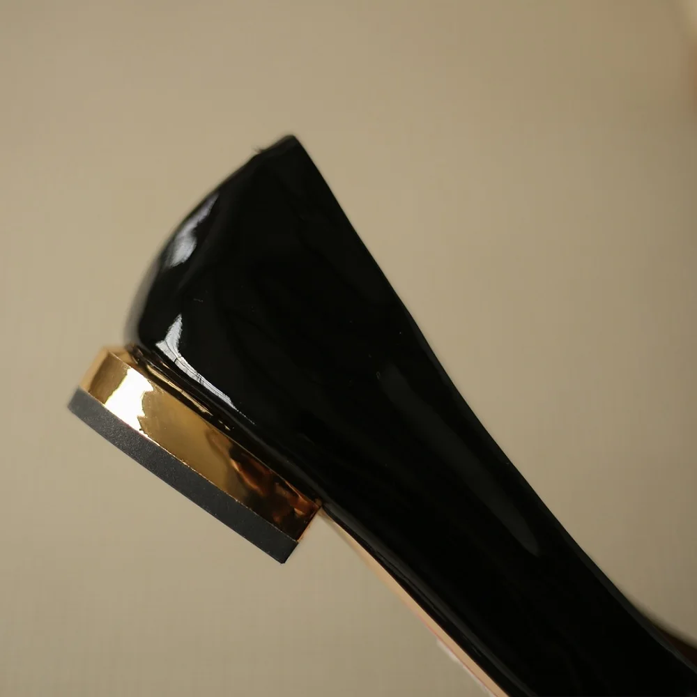 【JOCHEBED HU】Brand Genuine Leather Stiletto Heel Women Shoes Metal Decoration Pointed Toe Pumps Office Ladies Footwear