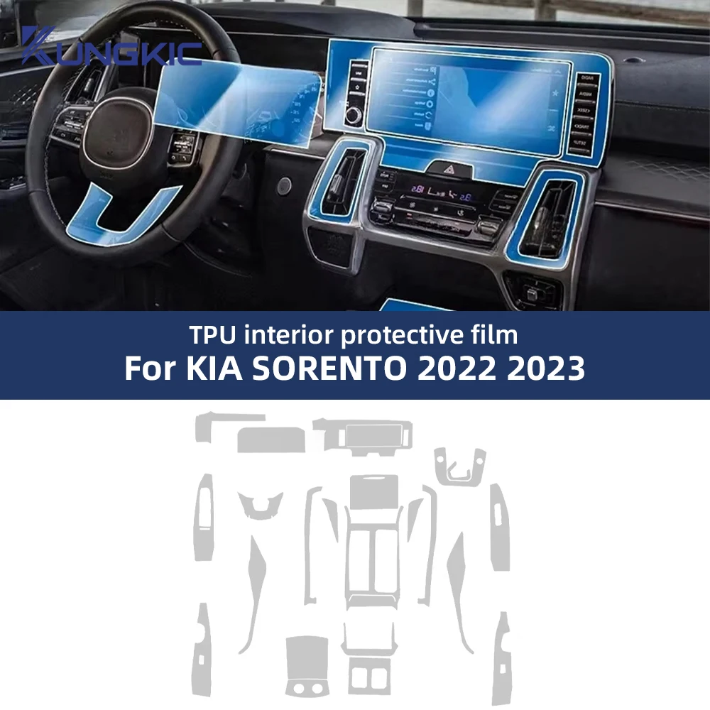 For KIA Sorento 2022 2023 Anti-scratch Car Interior Navigation Door Center Console Dashboard TPU Protector Film Accessories