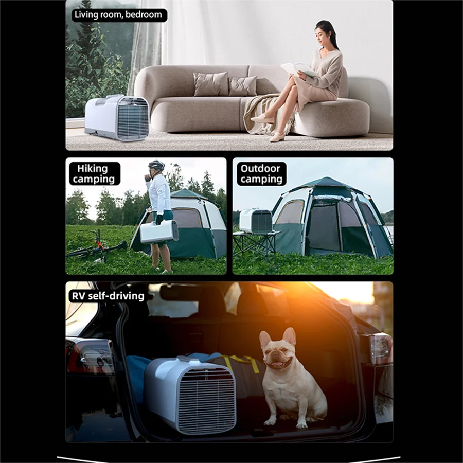 Aspligo 2024 Outdoor Intelligent Tent Air Conditioning Portable Camping Air Condition 110V AC 220V Car mounted SUV RV Camping RV