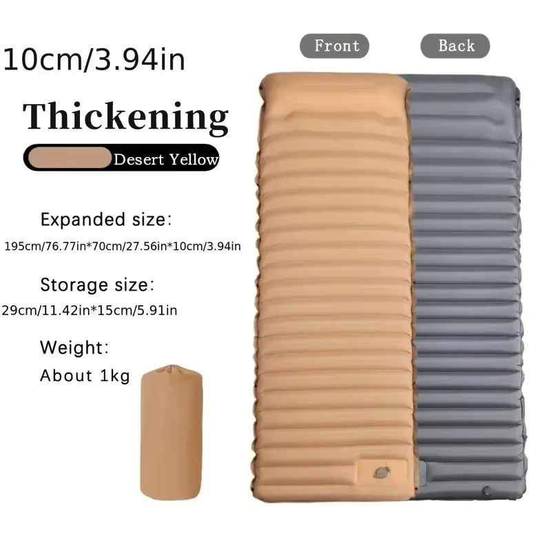 

10cm Ultra-Light TPU Inflatable Camping Mat Moisture-Proof Portable Sleeping Pad for Outdoor Car Tent Foot Rest Bed