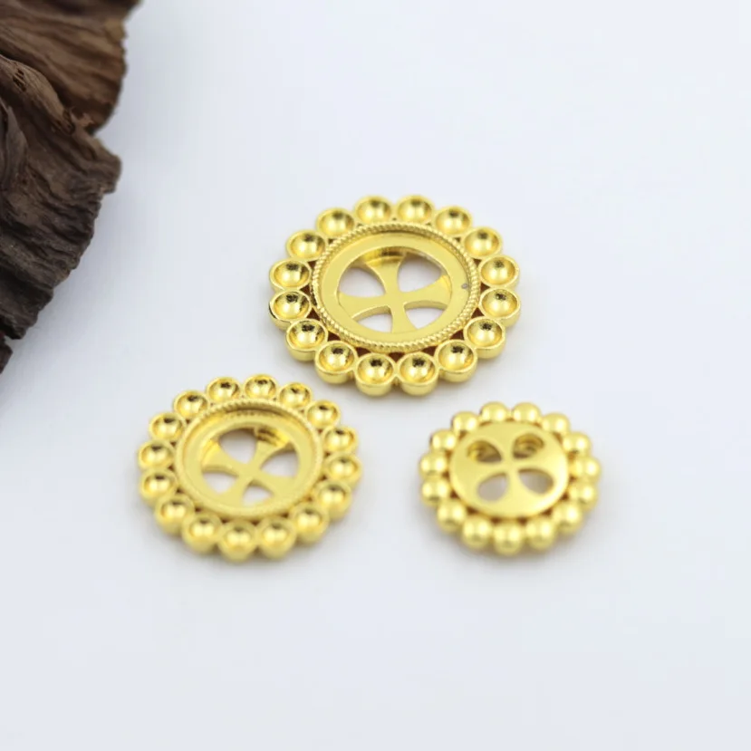 20pcs fit 8 10 12mm Round Cameo Cabochon Findings Brass Casted Pendant Strong Bezel Base Blanks Setting DIY Jewelry Accessories