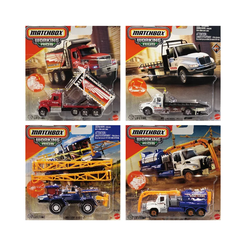 2025 Nowe 100% Oryginalne Auta Matchbox Working Rigs 1/64 FedEX Miniaturowe Samochody 1:64 Modele Aut Odlewane Auta Match Box Matchbox JCY27