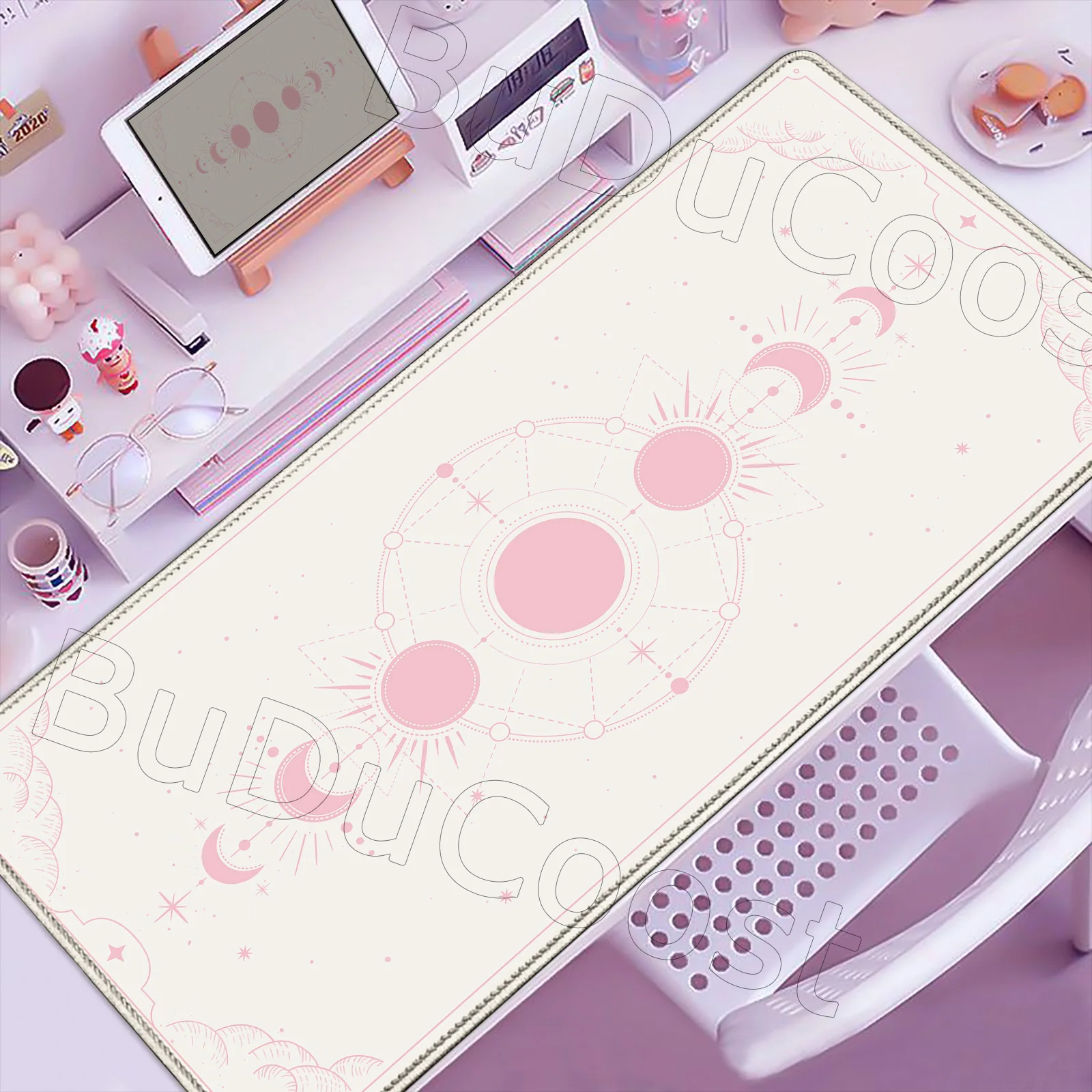 

Tarot Card Desk Mat Mystery Constellations Gaming Mouse Pad Black Large Mousepad Cute Kawaii Keyboard Accessories Office Deskpad