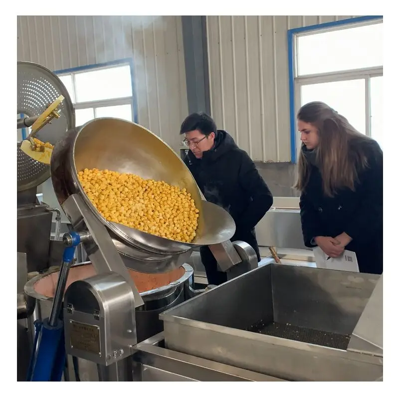 رخيصة الثمن عالية الإنتاجية النمط الأمريكي الصناعية التجارية الكرمل الغاز التدفئة التلقائي آلة صنع الفشار الشوكولاته