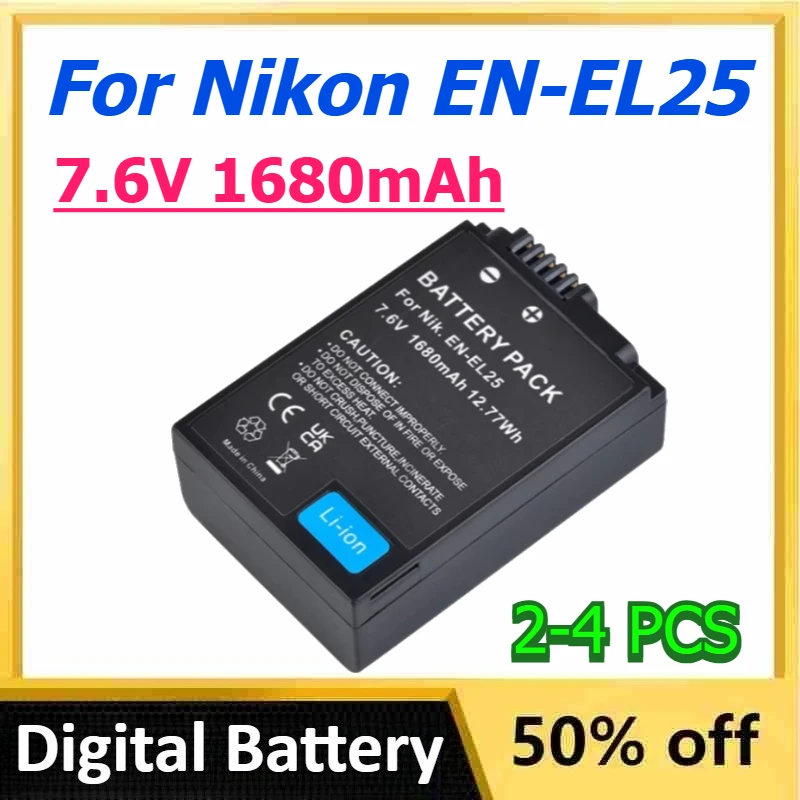 

For Nikon EN-EL25 7.6V 1680mAh Li-ion Digital Battery for Nikon Z30 Z50 Z50 ZFC Z FC Camera Lithium-ion Rechargeable Battery
