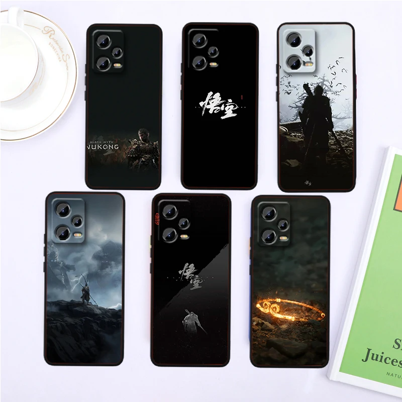 Black Myth Wukong Game Luxury For Xiaomi Redmi Note 13 12R 12 12S Turbo 11 11T 11S 10 10S Pro Plus 5G Black Soft Phone Case