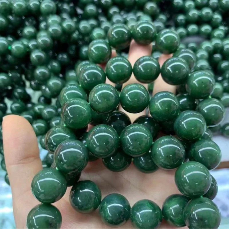 Hetian Jade 16 мм шпинат зеленый одиночный круг теплый оптом