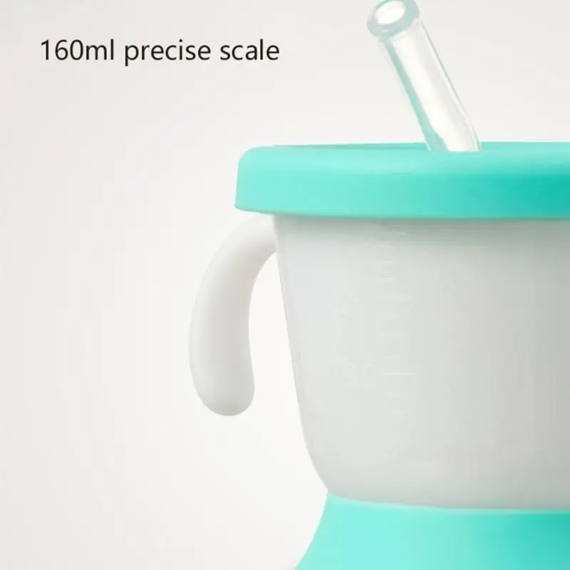 

Kid Cups Baby Straw Cup Spoutless Cup Silicone Cup with 2 Handles Training Cup Drinking Cup for Infant