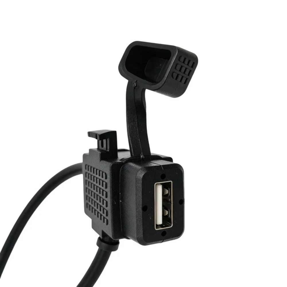 12V 24V Power Socket SAE To USB Adapter For Rainy Weather Riding 5V 2.1A Fast Output Protective Cover Design Heat Resistant PVC