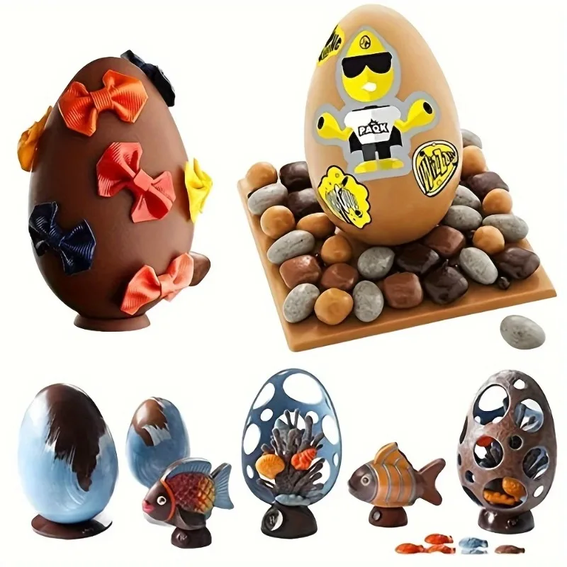6-Hole Creative Egg-Shaped Mousse Silicone Mold DIY Colorful Egg French Pastry Jelly Cake Decoration Tools Baking Supplies