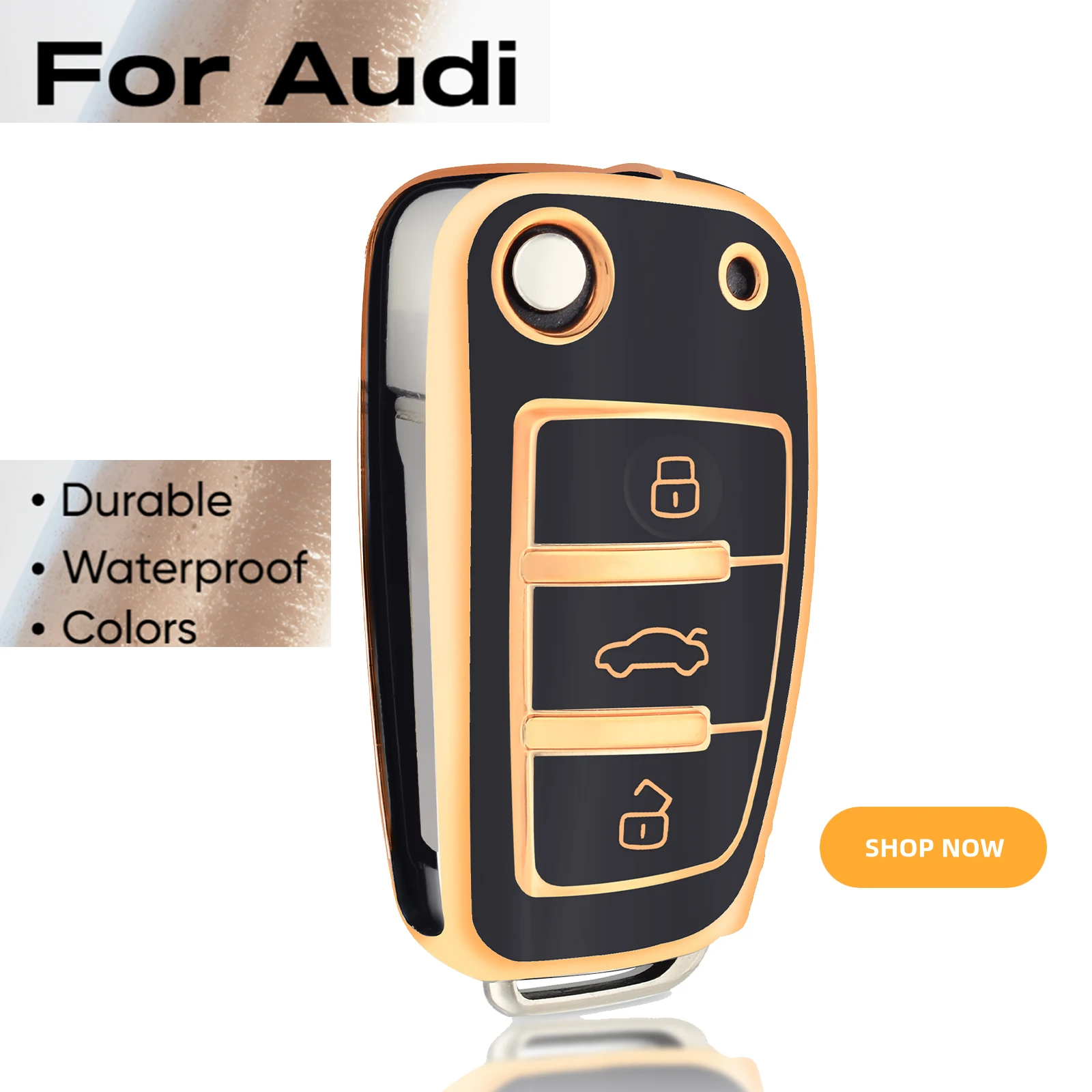 

TPU Flip Remote Car Key Case Cover Holder for Audi A3 A4L A6 Q2L Q3 Q5 Q7 TT A1 S3 RC3 Key Protection Shell Fob Car Accessories