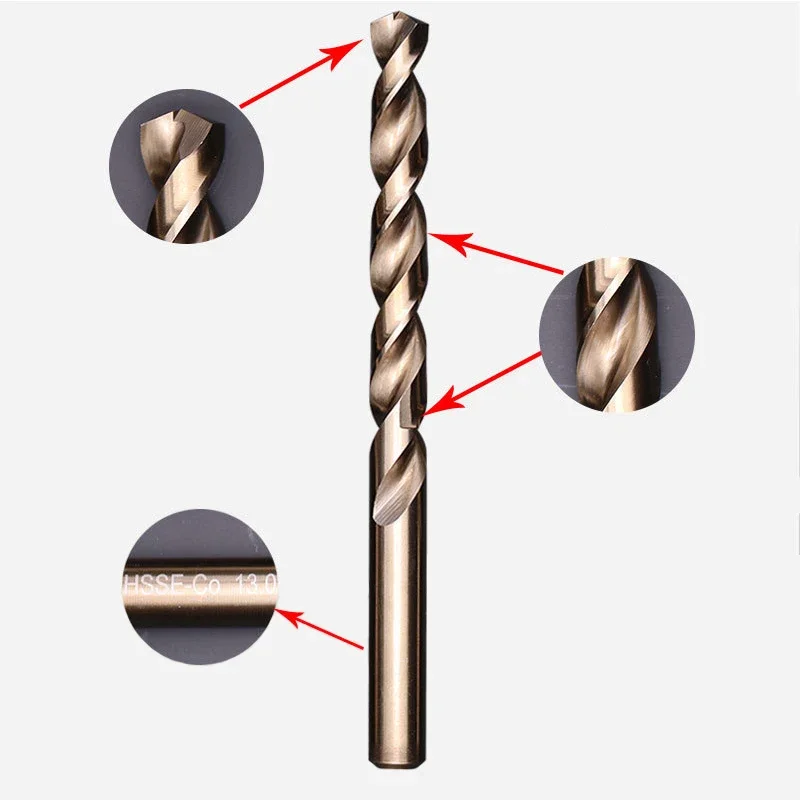 1-14mm HSSE-CO High Cobalt Superhard Twist Drill Bit Hole Opener Tool for Stainless Steel, Die Steel, Aluminum Alloy, Cast iron