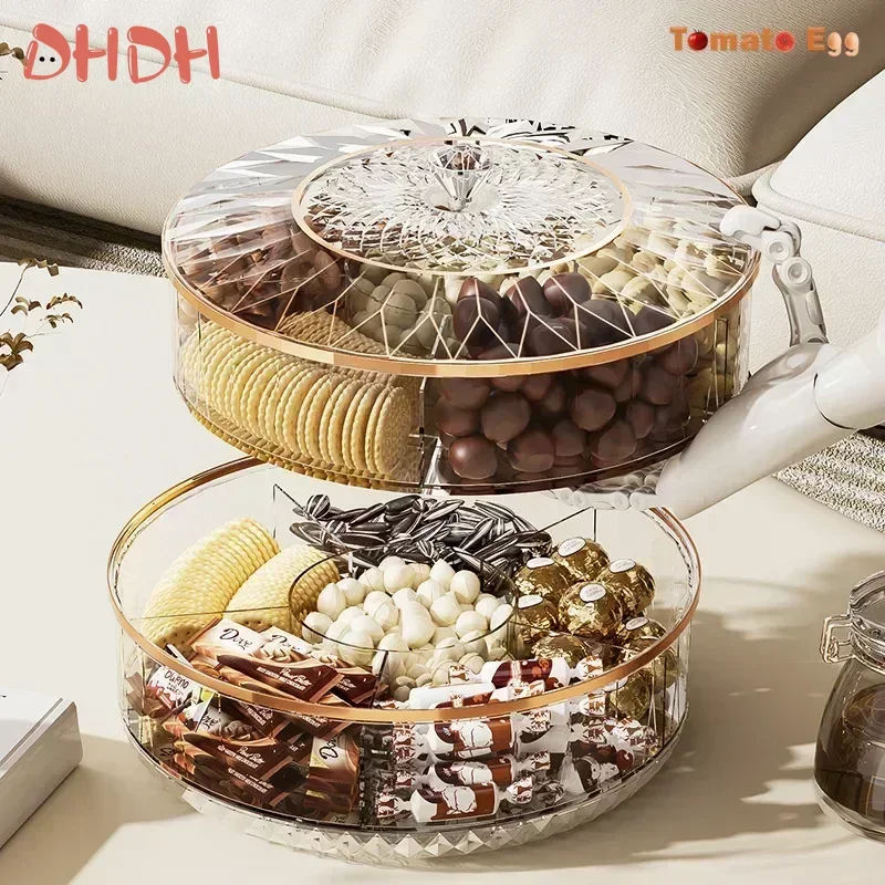 Drehbare runde Kunststoff-Aufbewahrungsbox, mehrschichtiger, versiegelter Behälter für Trockenfrüchte, Snacks, Desserts, den Hausgebrauch