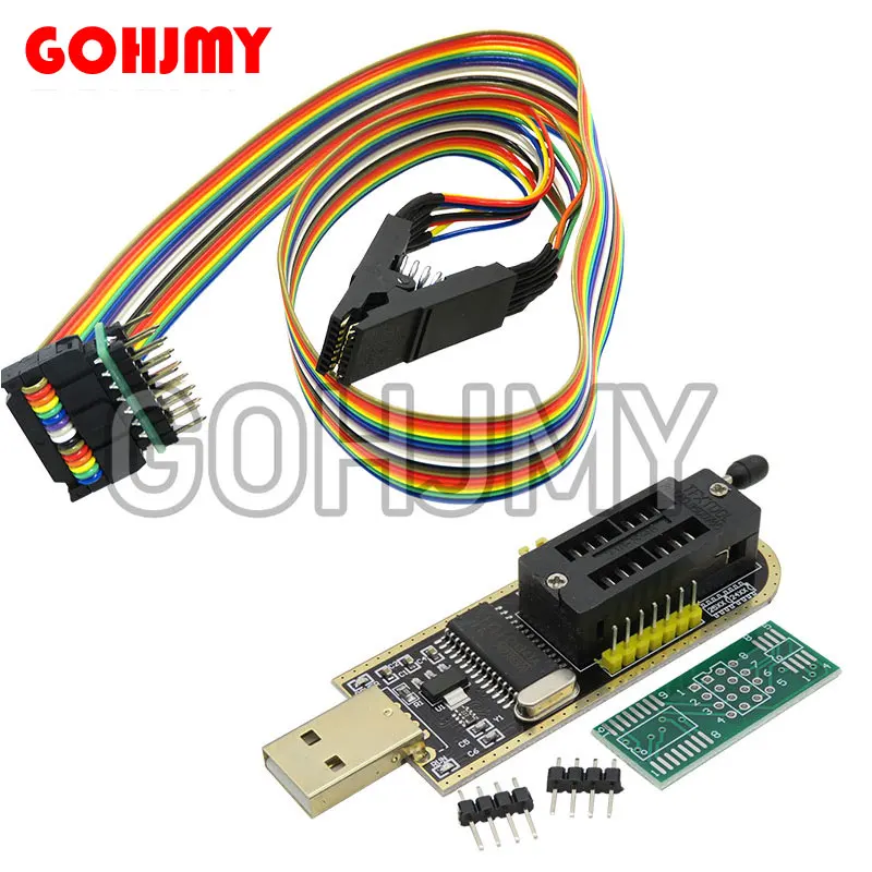 CH341A 24 25 Series EEPROM Flash BIOS USB Programmer Module + SOP16 SOIC16 Test Clip for 25 series RT809F TL866CS TL866A