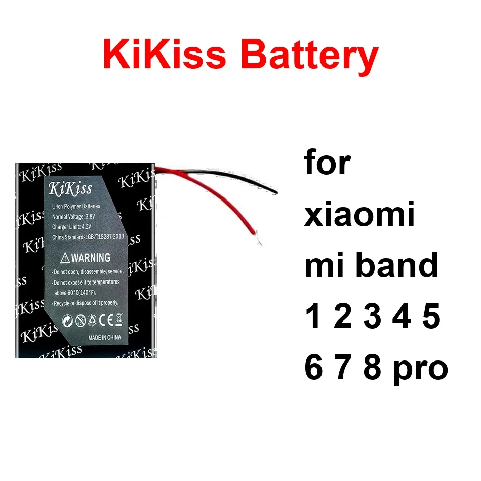 

Аккумулятор для часов, надежный источник питания, 310-400 мАч для Xiaomi MI Band 1, 2, 3, 4, 5, 6, 7, 8 Pro