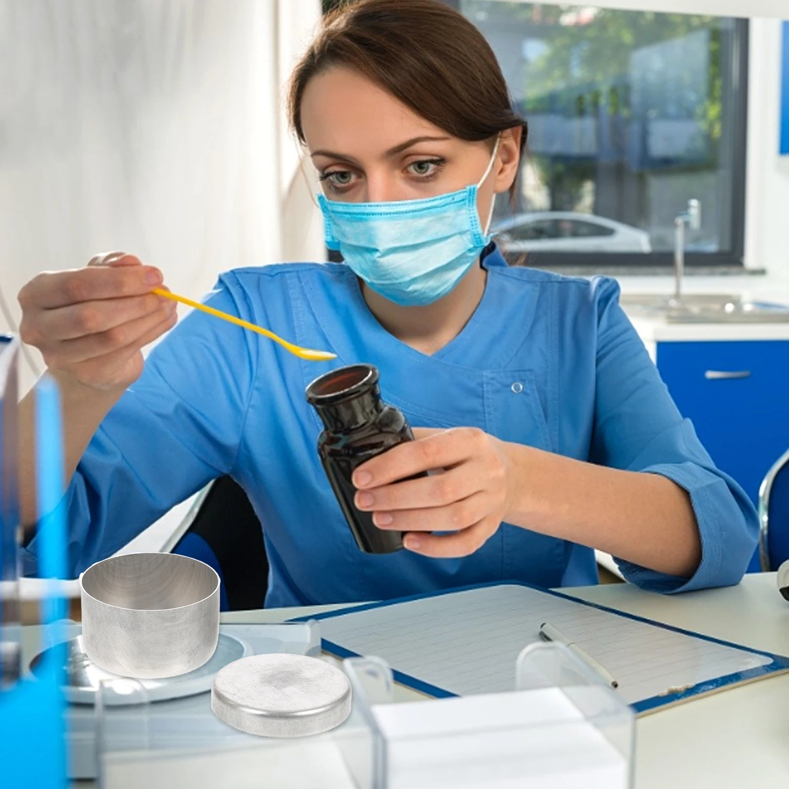 

3 Pcs Aluminum Weighing Bottle Lab Weight Pan Instrument Holder Experiment Dishes Powder Boxes