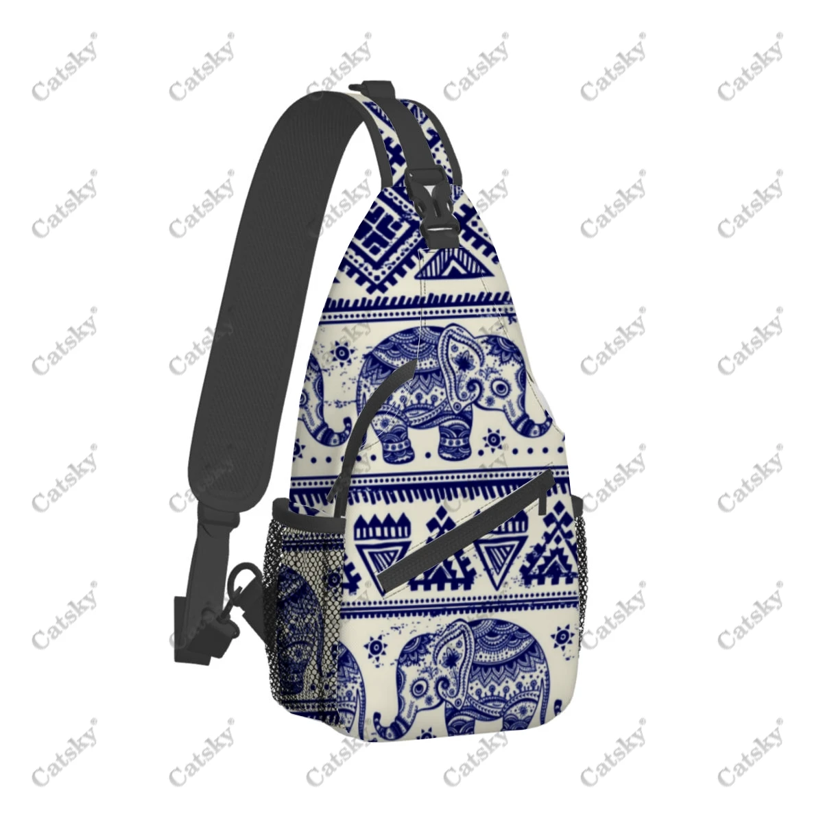 animal jungle Men's casual slanted shoulder bag chest bag large capacity printed sports storage women crossbody bag