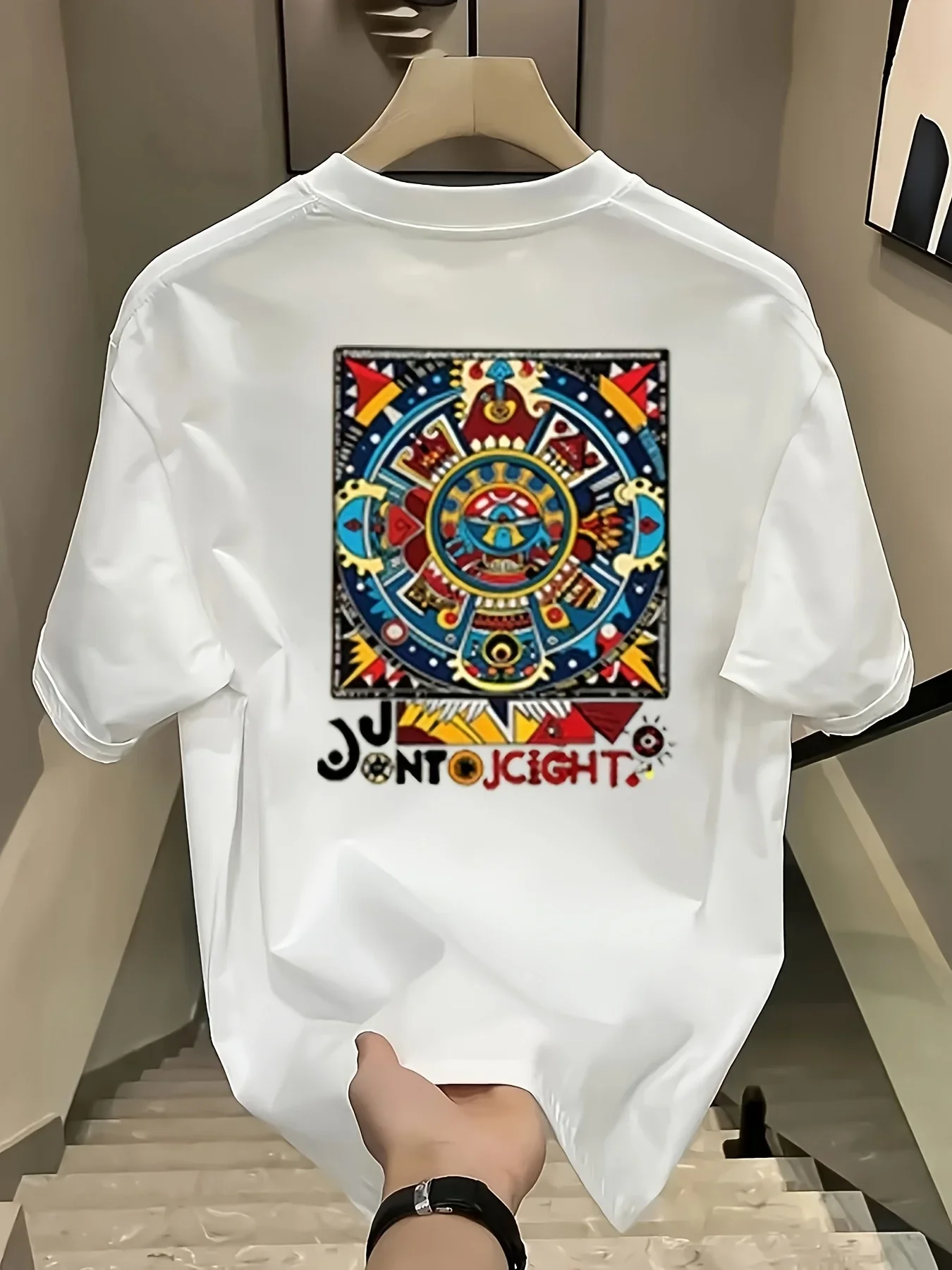 Men's 100% Cotton T-shirt Aztec Sun Stone Graphic Tee Casual Outdoor Daily Streetwear Short Sleeve Tribal Tops